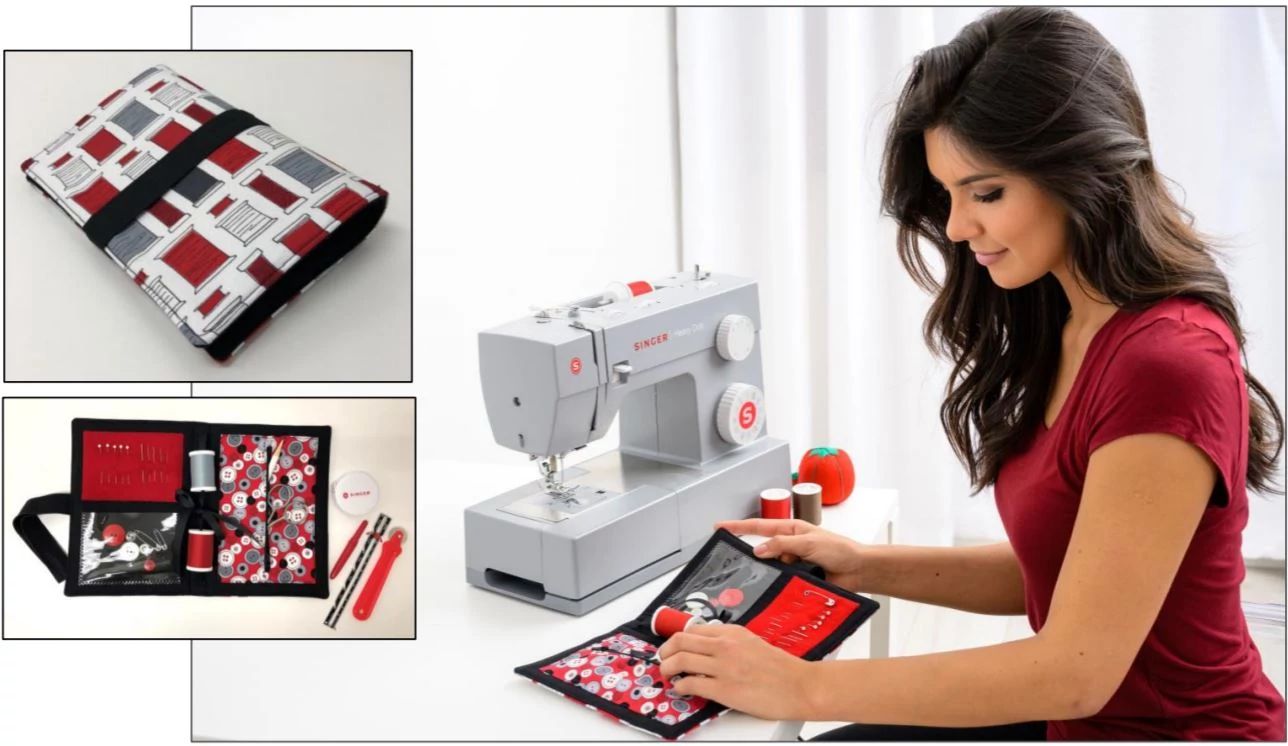 This handy little travel sewing kit is perfect for taking sewing projects  on the road